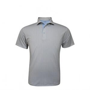 NEW HORN LEGEND men's micro polo in white/serenity/sand